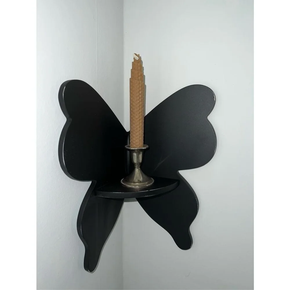 Black Whimsy Gothic Butterfly/moth shelf